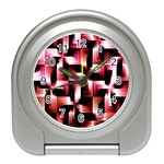 Red And Pink Abstract Background Travel Alarm Clocks Front