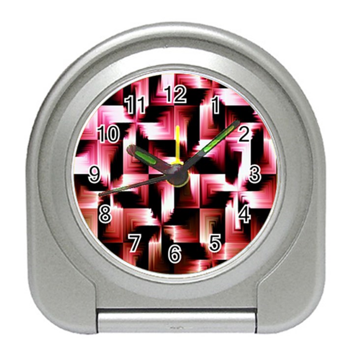 Red And Pink Abstract Background Travel Alarm Clocks