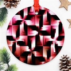 Red And Pink Abstract Background Round Ornament (two Sides)