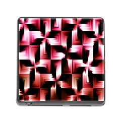 Red And Pink Abstract Background Memory Card Reader (square) by Simbadda