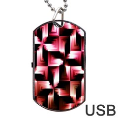 Red And Pink Abstract Background Dog Tag Usb Flash (two Sides) by Simbadda