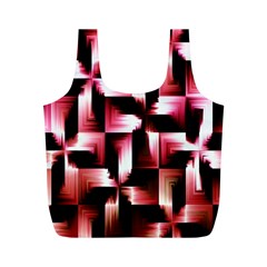 Red And Pink Abstract Background Full Print Recycle Bags (m)  by Simbadda