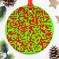 Colorful Qr Code Digital Computer Graphic Ornament (round) by Simbadda