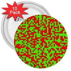 Colorful Qr Code Digital Computer Graphic 3  Buttons (10 Pack)  by Simbadda