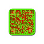 Colorful Qr Code Digital Computer Graphic Rubber Coaster (Square)  Front