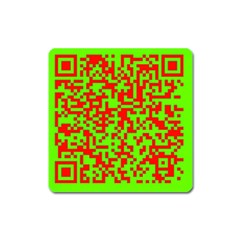 Colorful Qr Code Digital Computer Graphic Square Magnet by Simbadda