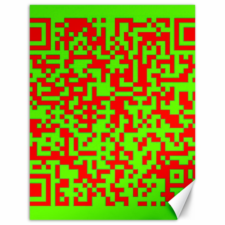 Colorful Qr Code Digital Computer Graphic Canvas 12  x 16  