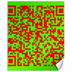 Colorful Qr Code Digital Computer Graphic Canvas 16  X 20   by Simbadda