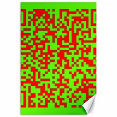 Colorful Qr Code Digital Computer Graphic Canvas 24  X 36  by Simbadda