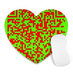 Colorful Qr Code Digital Computer Graphic Heart Mousepads by Simbadda