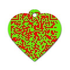 Colorful Qr Code Digital Computer Graphic Dog Tag Heart (two Sides)