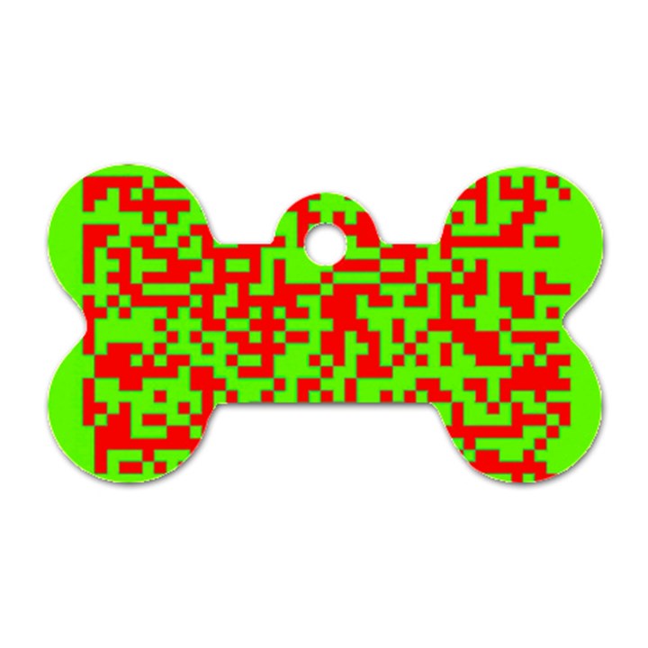 Colorful Qr Code Digital Computer Graphic Dog Tag Bone (Two Sides)