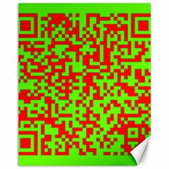 Colorful Qr Code Digital Computer Graphic Canvas 11  X 14   by Simbadda