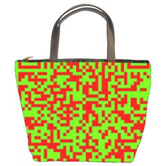 Colorful Qr Code Digital Computer Graphic Bucket Bags by Simbadda