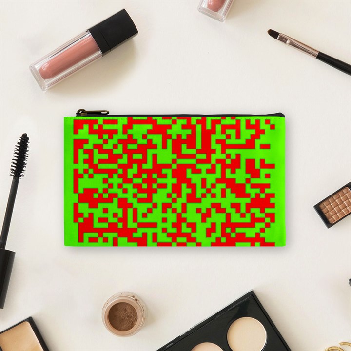 Colorful Qr Code Digital Computer Graphic Cosmetic Bag (Small) 