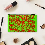 Colorful Qr Code Digital Computer Graphic Cosmetic Bag (Small)  Back