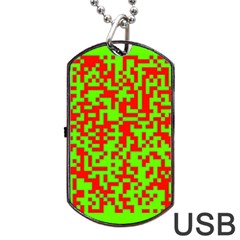 Colorful Qr Code Digital Computer Graphic Dog Tag Usb Flash (two Sides) by Simbadda