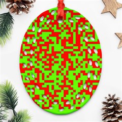 Colorful Qr Code Digital Computer Graphic Ornament (oval Filigree) by Simbadda