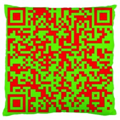 Colorful Qr Code Digital Computer Graphic Large Cushion Case (two Sides) by Simbadda