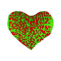 Colorful Qr Code Digital Computer Graphic Standard 16  Premium Heart Shape Cushions by Simbadda