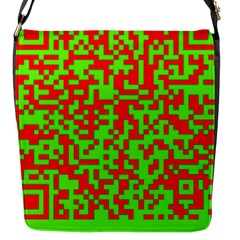 Colorful Qr Code Digital Computer Graphic Flap Messenger Bag (s) by Simbadda