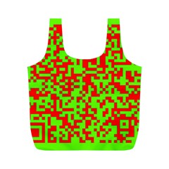 Colorful Qr Code Digital Computer Graphic Full Print Recycle Bags (m)  by Simbadda