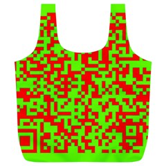 Colorful Qr Code Digital Computer Graphic Full Print Recycle Bags (l)  by Simbadda