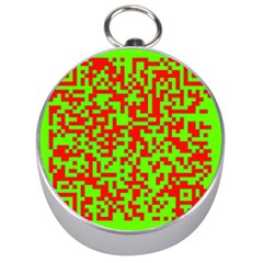 Colorful Qr Code Digital Computer Graphic Silver Compasses by Simbadda