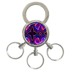 Rainbow Abstract Background Pattern 3-ring Key Chains by Simbadda