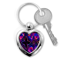 Rainbow Abstract Background Pattern Key Chains (heart)  by Simbadda