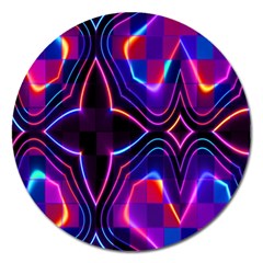 Rainbow Abstract Background Pattern Magnet 5  (round) by Simbadda