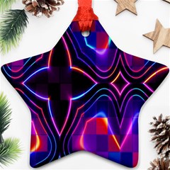 Rainbow Abstract Background Pattern Star Ornament (two Sides)