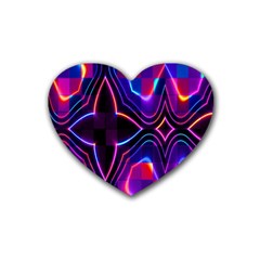 Rainbow Abstract Background Pattern Rubber Coaster (heart)  by Simbadda