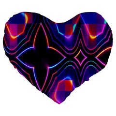 Rainbow Abstract Background Pattern Large 19  Premium Heart Shape Cushions by Simbadda