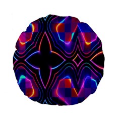 Rainbow Abstract Background Pattern Standard 15  Premium Flano Round Cushions by Simbadda