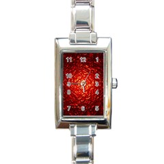 Abstract Red Lava Effect Rectangle Italian Charm Watch