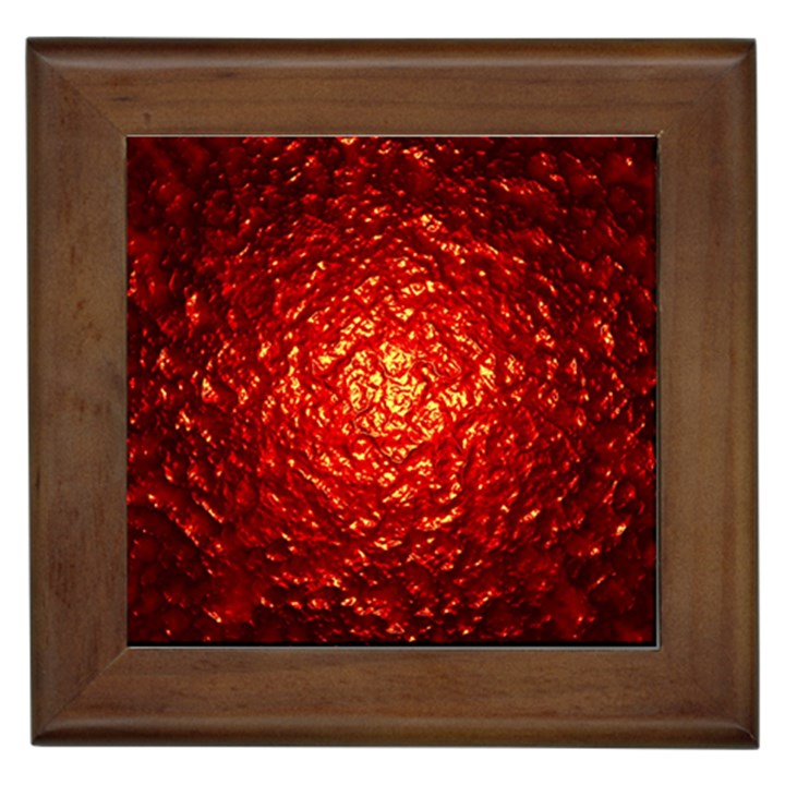 Abstract Red Lava Effect Framed Tiles