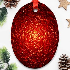 Abstract Red Lava Effect Ornament (Oval)