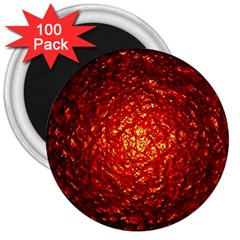 Abstract Red Lava Effect 3  Magnets (100 pack)