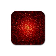 Abstract Red Lava Effect Rubber Square Coaster (4 Pack)  by Simbadda