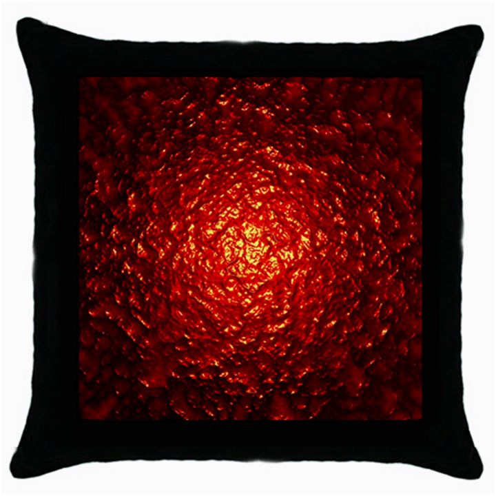 Abstract Red Lava Effect Throw Pillow Case (Black)