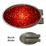 Abstract Red Lava Effect Money Clips (Oval)  Front