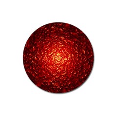 Abstract Red Lava Effect Magnet 3  (Round)