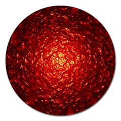 Abstract Red Lava Effect Magnet 5  (Round)