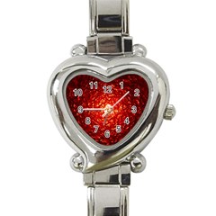 Abstract Red Lava Effect Heart Italian Charm Watch by Simbadda