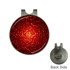 Abstract Red Lava Effect Hat Clips with Golf Markers