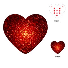 Abstract Red Lava Effect Playing Cards (Heart) 