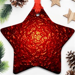 Abstract Red Lava Effect Star Ornament (Two Sides)