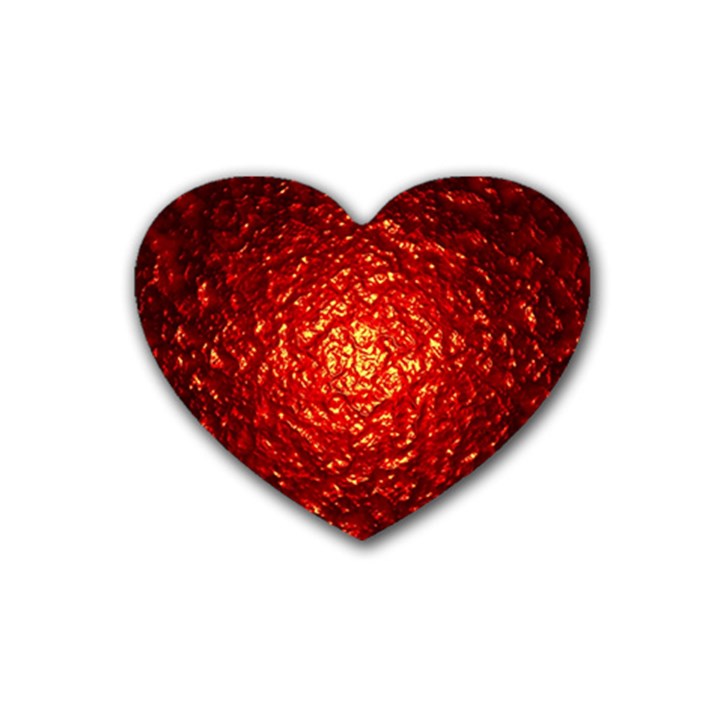 Abstract Red Lava Effect Rubber Coaster (Heart) 