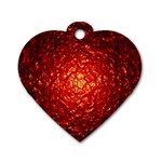 Abstract Red Lava Effect Dog Tag Heart (Two Sides) Back